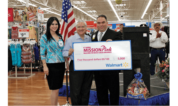 Wal-Mart Presents $5,000 Check for Mission Pink Walk