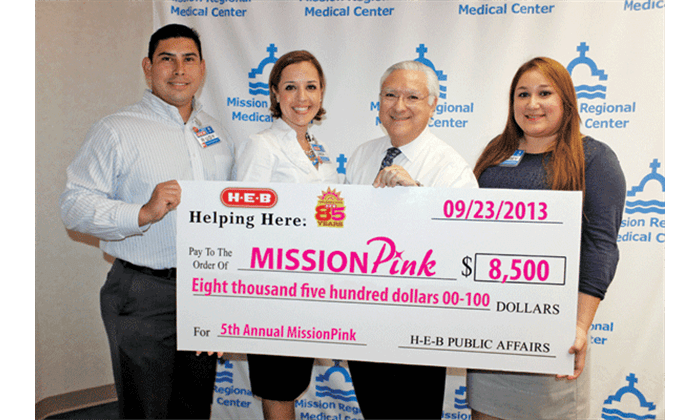 H-E-B Donates $8500 to MissionPink Breast Cancer Walk
