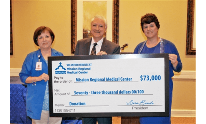 Volunteers Donate $73,000 to Mission Regional Medical Center